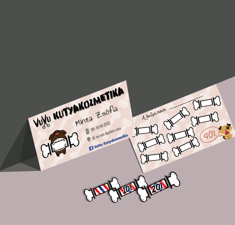 Névjegykártya kuponnal